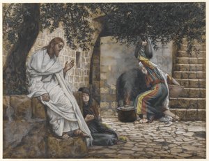 ماري المجدلية عند قدم يسوع ، صورة من حياة ربنا يسوع المسيح ، 1886-1894 (مرحاض على الجرافيت على ورق) بواسطة جيمس جاك جوزيف تيسو