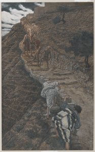القديس بطرس والقديس يوحنا يتبعان من بعيد ، رسم توضيحي من حياة ربنا يسوع المسيح ، 1886-1894 (مرحاض على الجرافيت على ورق) بواسطة جيمس جاك جوزيف تيسو
