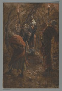 الهوة في الصخرة في الكهف تحت الجلجلة ، رسم توضيحي من حياة ربنا يسوع المسيح ، 1886-1894 (مرحاض فوق الجرافيت على الورق) بواسطة جيمس جاك جوزيف تيسو