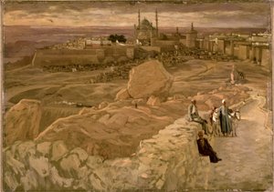 القلعة ، القاهرة ، من المقطم باتجاه الجنوب الشرقي ، c.1886-96 (الغواش على ورق مقوى) بواسطة جيمس جاك جوزيف تيسو