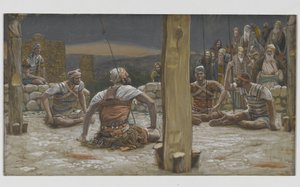 جلس الحراس الأربعة وشاهدوه ، توضيح من حياة ربنا يسوع المسيح ، 1886-1894 (مرحاض على الجرافيت على الورق) بواسطة جيمس جاك جوزيف تيسو