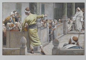 الرجل الأعمى المداوي يخبر قصته لليهود ، صورة من حياة ربنا يسوع المسيح ، 1886-1896 (مرحاض على الجرافيت على ورق) بواسطة جيمس جاك جوزيف تيسو