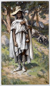 الابن الضال يسأل عن الصدقة ، رسم توضيحي لحياة المسيح ، c.1884-96 (مرحاض وغواش على ورق مقوى) بواسطة جيمس جاك جوزيف تيسو