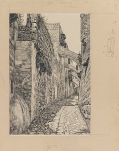 عبر Dolorosa ، القدس ، رسم توضيحي من حياة ربنا يسوع المسيح (حبر وجرافيت على ورق مقوى) بواسطة جيمس جاك جوزيف تيسو