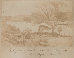 قراءة إنذار نهائي لرؤساء الزولو على جانب ناتال من Drift Lower Tugela ، 11 ديسمبر 1878 بواسطة جيمس لويد