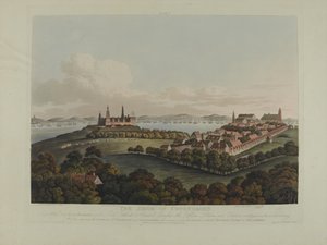 الدنمارك 1807: حصار كوبنهاغن ، نقشه روبرت بولارد (1792-1867) وجوزيف قسطنطين ستادلر (1780-1812) نُشر عام 1807 (ألوان مائية) بواسطة جيمس باتيسون كوكبيرن