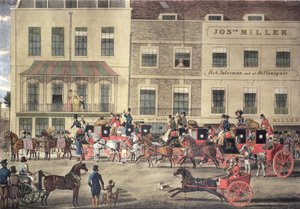 رسائل West Country في Gloucester Coffee House ، Piccadilly ، محفورة بواسطة C. Rosenberg ، 1828 بواسطة جيمس بولارد