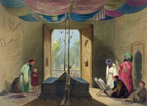 مسجد وقبر الإمبراطور سولتون محمود غزني ، اللوحة 10 من "مشهد ، سكان وأزياء أفغانستان" ، نقشها روبرت كاريك (1829-1904) 1848