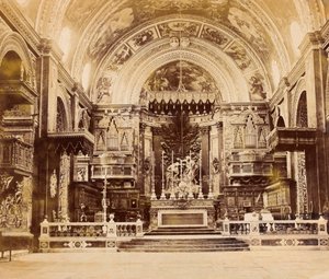 داخل كاتدرائية سانت جون المشتركة في فاليتا ، مالطا ، 1850