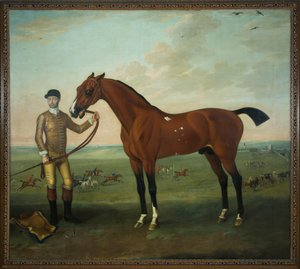 Flying Childers with a groom on Newmarket Heath, c.1722-25 (oil on canvas) بواسطة جيمس سيمور