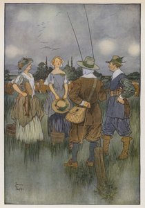 رسم توضيحي لـ The Compleat Angler بواسطة إيزاك والتون