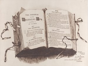 مثل الابن الضال: واجهة الكتاب ، 1882. بواسطة جيمس تيسو