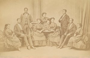 Carte-de-visite of the Jubilee Singers ، 1872 ، طُبع لاحقًا. بواسطة جيمس والاس بلاك