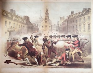 وفاة Crispus Attucks في مذبحة بوسطن ، 5 مارس 1770 ، 1856 (chromolitho)
