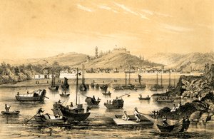 نينغبو ، أحد الموانئ الخمسة التي فتحتها المعاهدة الأخيرة للتجارة البريطانية ، الصين ، 1847