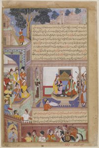 Kublai Khan and His Empress Enthroned, from a Jami al-Twarikh (or Chingiznama) (opaque watercolor, ink & gold on paper) بواسطة جامي جامي