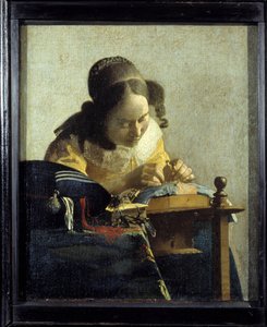 الدانتيل. رسم جان (يوهانس) فيرمير ديلفت (1632-1675) ، حوالي 1658-1660. زيت على قماش. خافت: 0،24x0،21 م. متحف اللوفر.