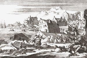 1692 زلزال في بورت رويال ، جامايكا.