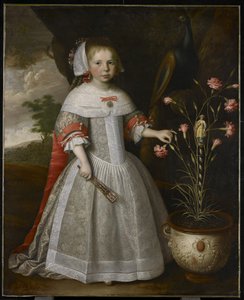 صورة لفتاة صغيرة مع القرنفل ، c.1663