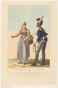 جندي من سلاح الفرسان وبائع فجل Carabinier وبائع Radys / Un Carabinier & Une Marchande de Rave (العنوان على الكائن)