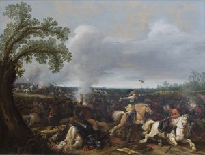 ملك السويد غوستاف الثاني أدولف في معركة لوتزن في 16 نوفمبر 1632