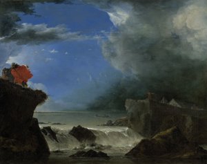 خرق سد القديس أنتوني بالقرب من أمستردام يمكن رؤية خرق Dyke لـ Amsterdam Sint Anthonisdijk - الآن Zeeburgerdijk - كنتيجة لـ Sint-Pietersflood في عام 1651