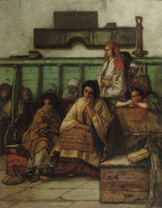 مقعد المرأة في كنيس براغ ، 1855