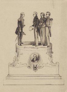 تصميم نصب تذكاري لخمسين عامًا من استقلال مملكة هولندا عام 1863 بواسطة جان بوس