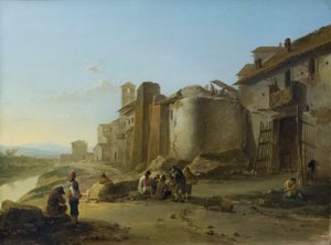 منظر لنهر التيبر، بالقرب من ريبا بيانكا 1641 (زيت على خشب البلوط)