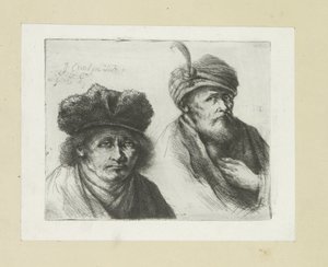 Twee mannen يضع حواجب في قماش tulband العمل الكامل للنقش لجون شالون / Oeuvre Complette des Eaux Fortes par Jean Chalon (عنوان السلسلة) بواسطة كريستيان جوزي