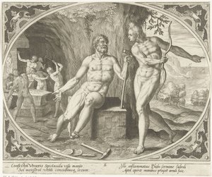 Phoebus يبلغ فولكان بالزنا كوكب الزهرة والمريخ (عنوان المسلسل) بواسطة فيليبس جالي