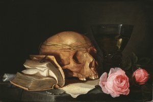 حياة فانيتاس مع جمجمة ، كتاب وورود ، ج .1630