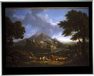 منظر طبيعي A Temporale في كامبانا (قماش) بواسطة جان فرانس فان (1662 ـ 1749) بلومن