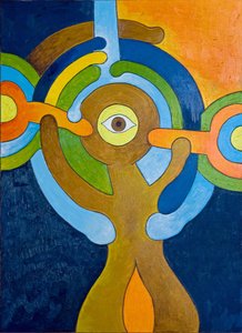 لحظة التنوير المفاجئ لـ Cyclops ، 2007 (زيت على خشب)