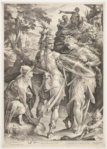 مينيرفا وميركوري Arming Perseus لمواجهته مع ميدوسا