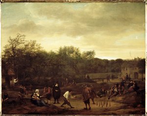 فلاحون يلعبون الكرات في هولندا (صورة بواسطة جان هافيكز. ستين