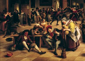 وليمة في نزل ، تفاصيل المجموعة المركزية ، 1674 (انظر أيضًا 19042)