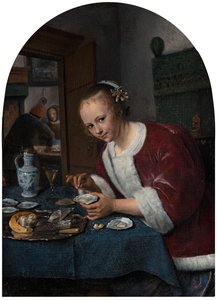 فتاة تأكل المحار ، c.1658-1660 بواسطة جان هافكسزون ستين