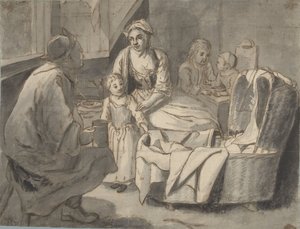 الداخلية مع عائلة لديها أطفال بواسطة جان جوزيف هورمانز (الثاني) (ربما)