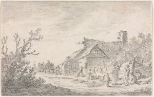 المناظر الطبيعية مع كوخ وأرقام ، 1653. بواسطة جان جوزيفز فان جوين