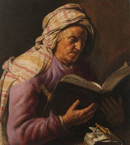 امرأة عجوز تقرأ بواسطة جان ليفينز.