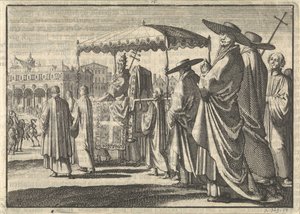 كريستيان الرابع ، ملك الدنمارك ، يرتدي زي البابا ، يقلد موكبًا مع حاشيته ، 1596 بواسطة جان لويكن