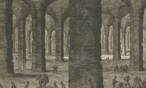 محاجر الحجر الجيري تحت Sint-Pietersberg St Pieters Bergh بالقرب من Mastricht ، كما يظهر تحت Aerde (العنوان على الجسم) بواسطة جان كلايس تن هورن
