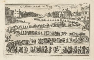 النظام الأساسي الجنائزي للملكة ماري الثانية ستيوارت ، 1695 ولاية ليك لماريا ستيوارت (العنوان على الكائن) بواسطة جان كلايس تن هورن