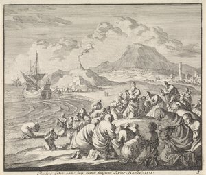 يصلي بولس على شاطئ صور صلاة بولس على الشاطئ خارج تيروس (العنوان على الجسم) بواسطة جان لويكن