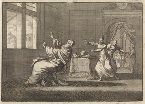 يتراجع البابا إنوسنت الثاني عشر بعد فترة وجيزة من انتخابه أمام نافذة كويرينال ، 1691 بواسطة جان لويكن