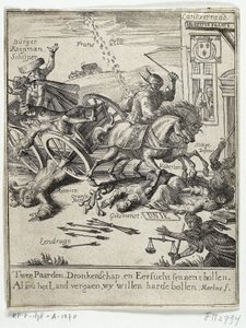 رسم كاريكاتوري للتوجه الفرنسي المزعوم لأمستردام ، 1690 بواسطة جان مارلويس