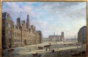 قاعة مدينة باريس عام 1868. لوحة رسمها جان أوستوجا دي ميودوشيسكي (ميودوزيفسكي) (1831 -؟). زيت على قماش. الأبعاد: 0،78 × 1،17 م. باريس ، متحف Carnavalet - قاعة مدينة باريس عام 1868. لوحة رسمها جان أوستوجا بواسطة Miodoucheski (Mioduzsewski) (1831-؟). ا بواسطة Jan Ostoja Mioduszewski