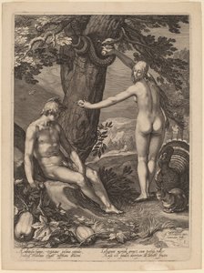 إغراء الإنسان بواسطة Jan Pietersz Saenredam after Abraham Bloemaert