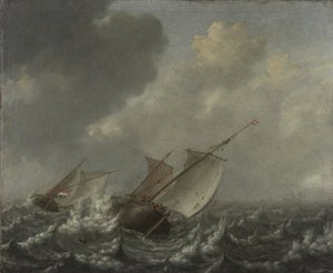 سفن على بحر متقلب ، 1620